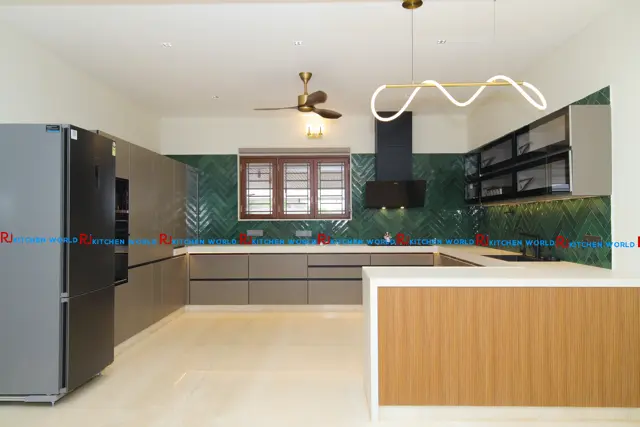 Stone Calm Ceramic Shutter Modular Kitchen Project in Madurai